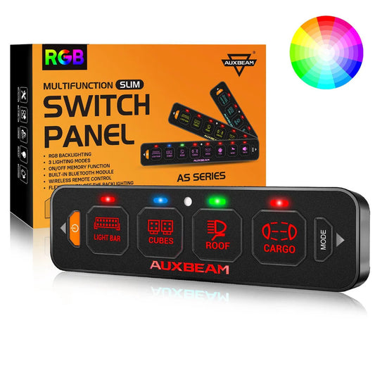 Panel de interruptores de 4 botones (delgado) RGB AS-R40, Auxbeam Switch Panel