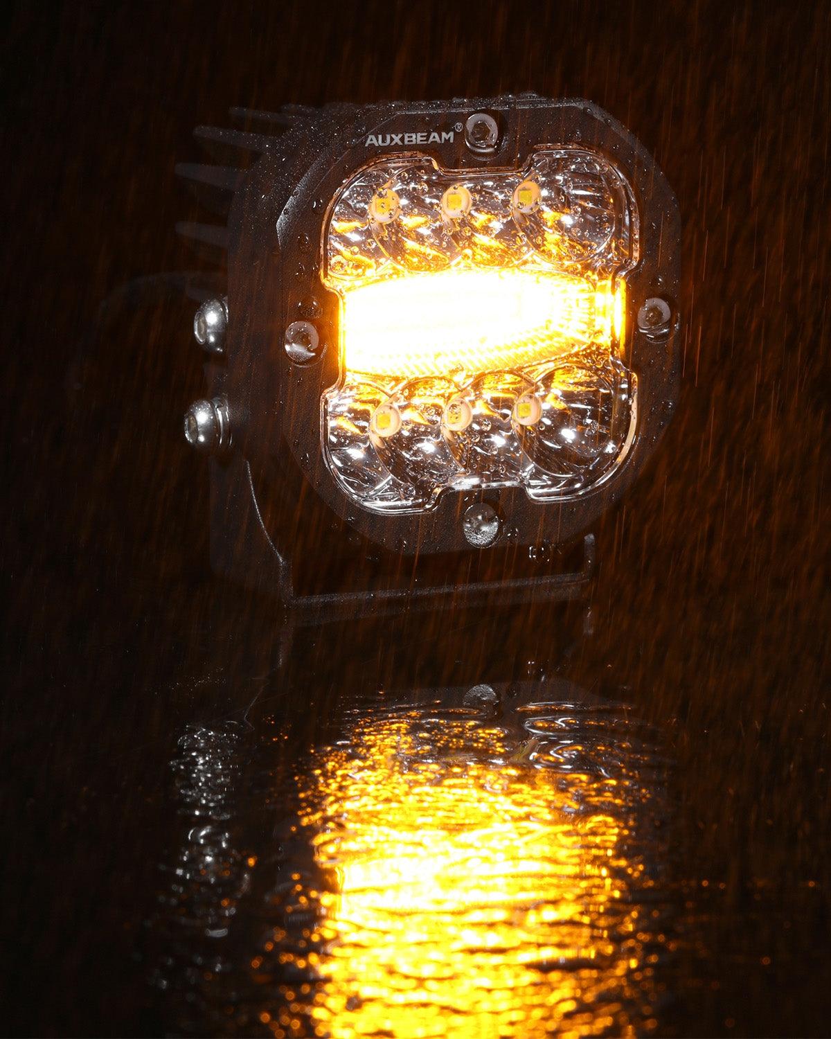 Par de Luces LED Blancas XP-Ultra de 3 pulgadas con Ambar 96W 6 modos Auxbeam