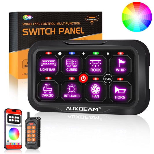 Panel de interruptores de 8 botones AC-800 RGB Auxbeam Switch Panel
