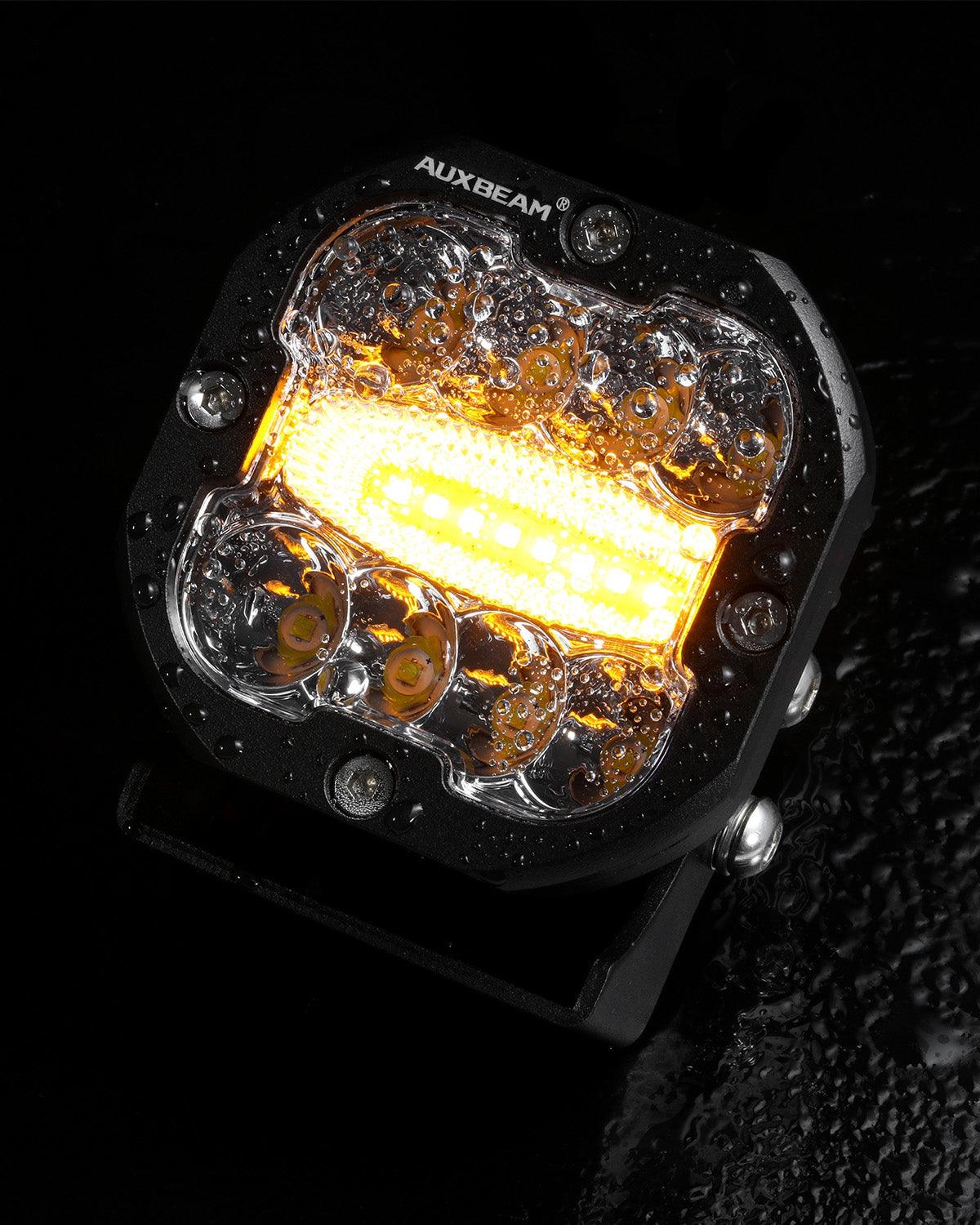Par de Luces LED Blancas XP-Ultra de 3 pulgadas con Ambar 96W 6 modos Auxbeam