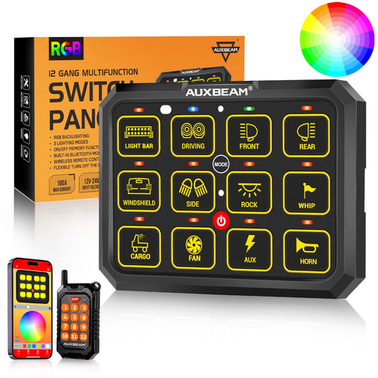 Panel de interruptores AC-1200 RGB con App y Control Remoto Auxbeam Switch Panel