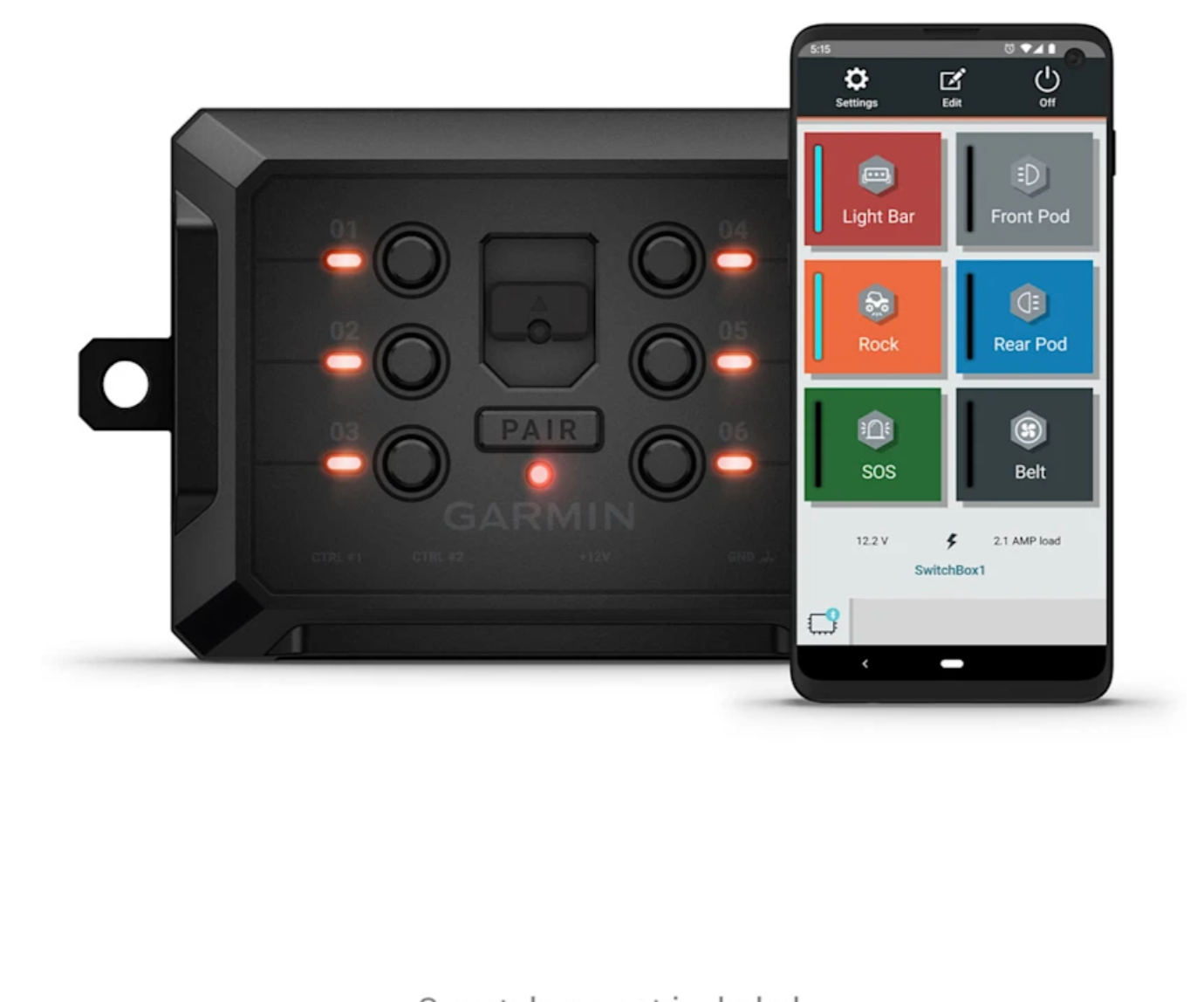Panel de interruptores PowerSwitch™ con 6 salidas, con APP GARMIN
