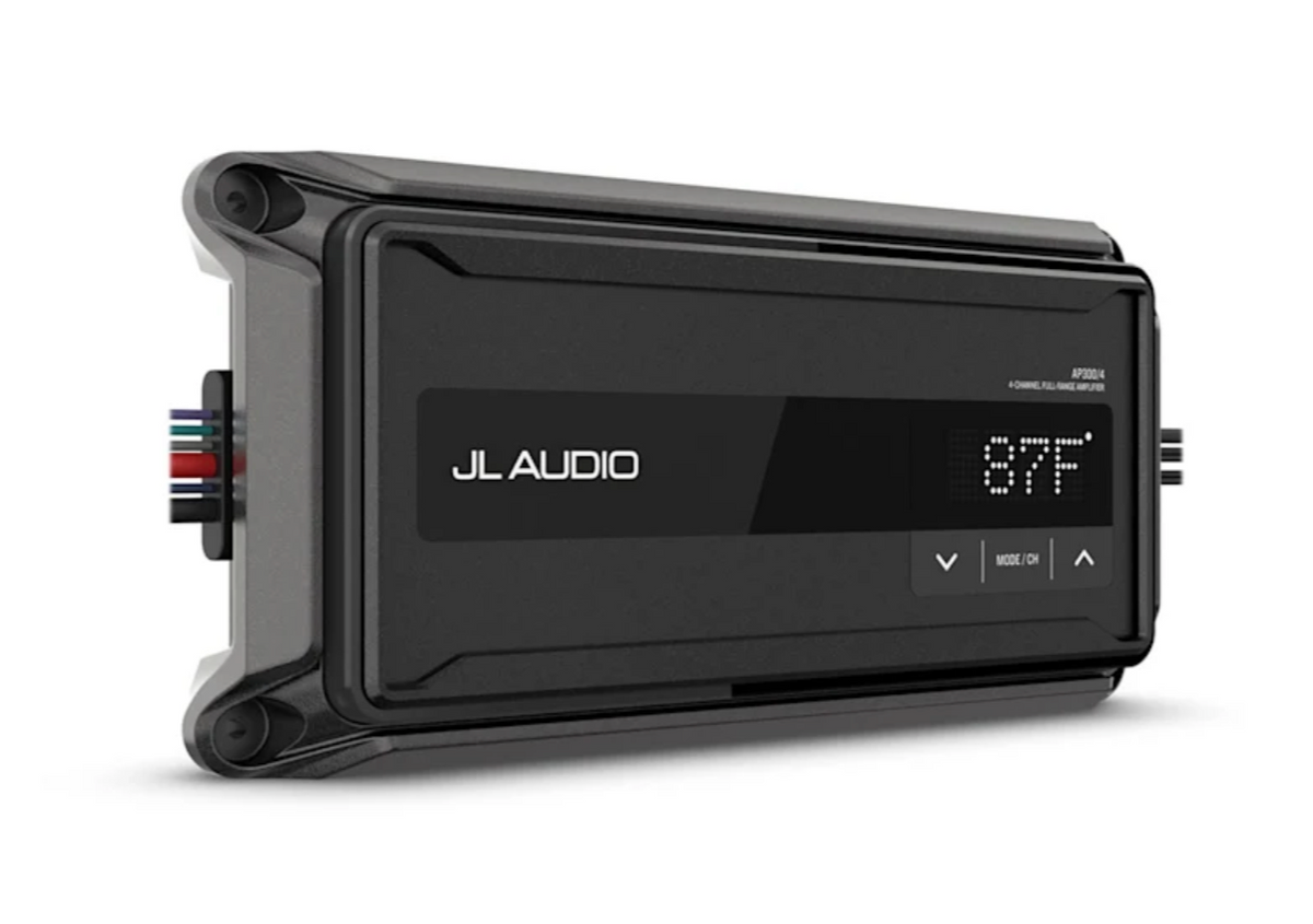 JL Audio AP300/4 Amplificador Clase D de 4 Canales 300W RMS Marino y Powersports