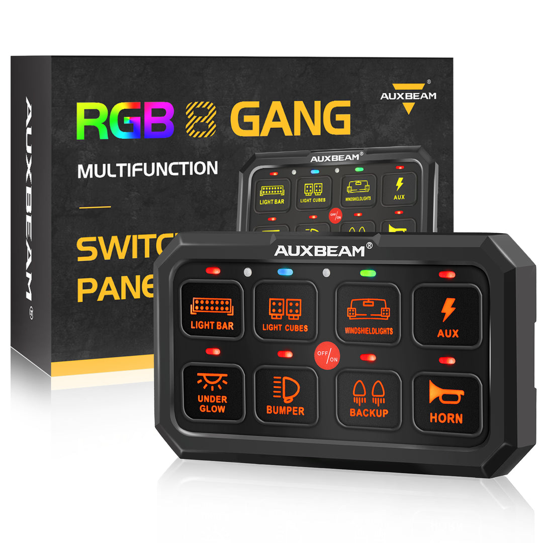 Panel de interruptores RGB SERIES 8 GANG LED Auxbeam Switch Panel