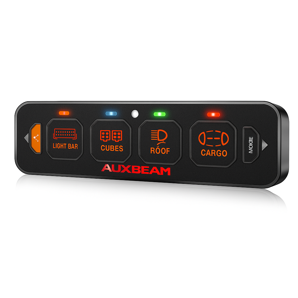 Panel de interruptores de 4 botones (delgado) RGB AS-R40, Auxbeam Switch Panel