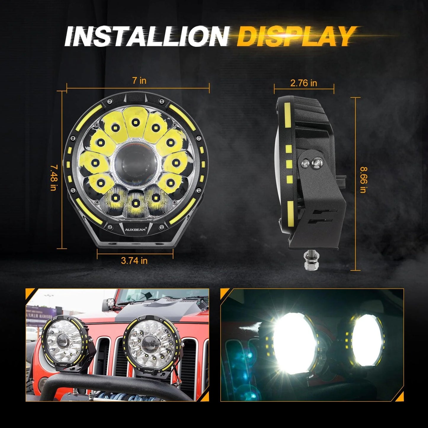 Par de Luces LED 360-PRO de 7 pulgadas 230W Auxbeam