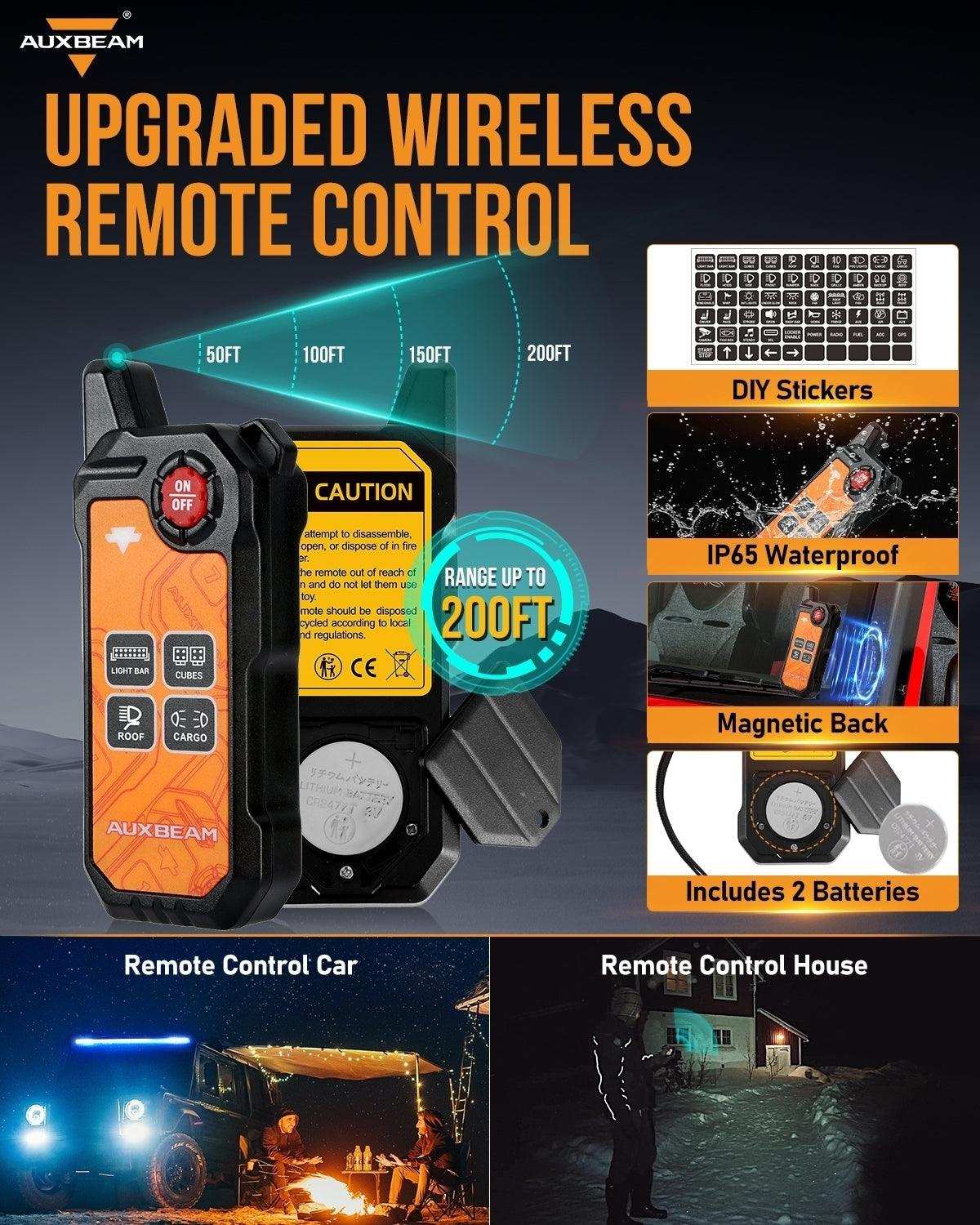 Panel de interruptores de 4 botones (delgado) AS-400 RGB, Auxbeam Switch Panel