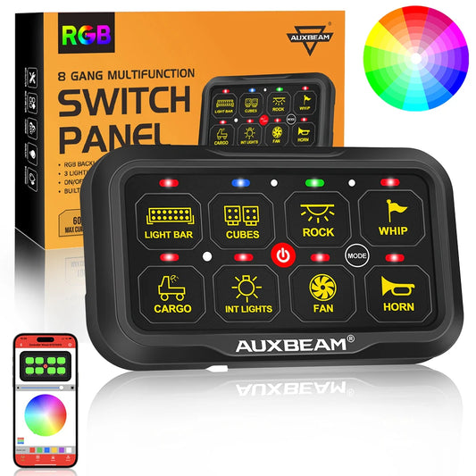 Panel de interruptores de 8 botones AR-820 RGB Auxbeam Switch Panel