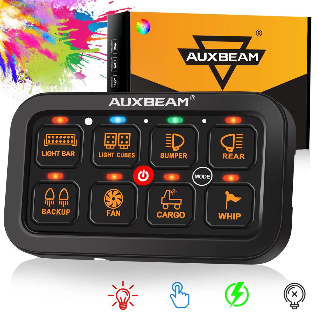 Panel de interruptores de 8 botones RA80 RGB Auxbeam Switch Panel