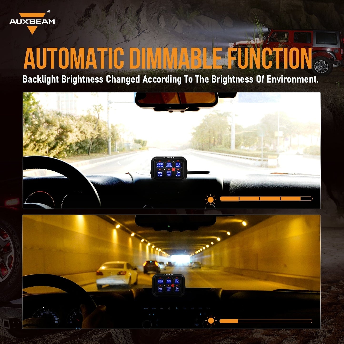 Panel de interruptores BC60 6 GANG LED Azul Auxbeam Switch Panel