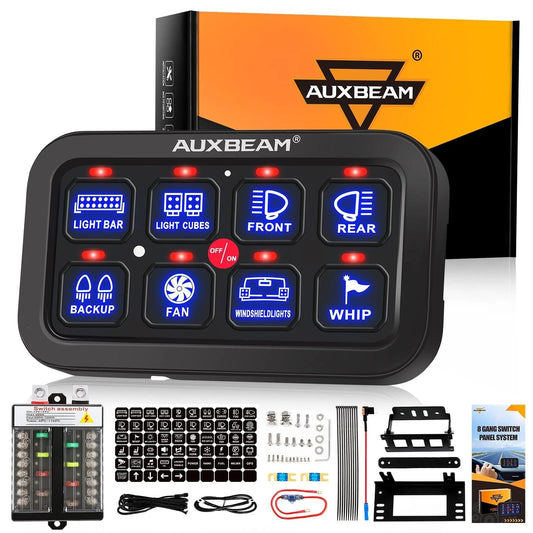 Panel de interruptores de 8 botones Azul BB80 8 GANG Auxbeam Switch Panel