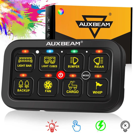 Panel de interruptores de 8 botones RB80 RGB Auxbeam Switch Panel