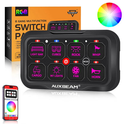 Panel de interruptores de 8 botones AR-800 RGB Auxbeam Switch Panel
