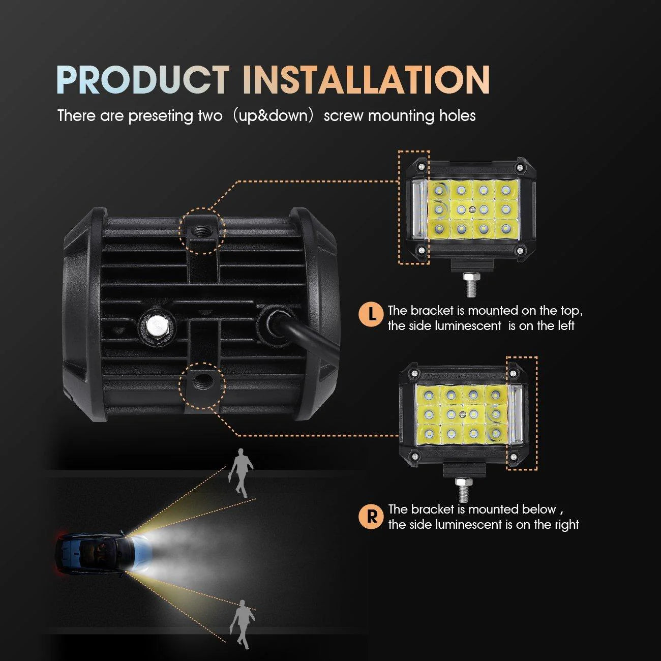 Par de Luces LED de 4 pulgadas 36W Auxbeam
