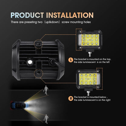 Par de Luces LED de 4 pulgadas 36W Auxbeam