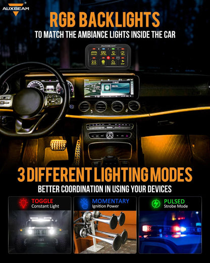 Panel de interruptores de 8 botones RB80 RGB Auxbeam Switch Panel
