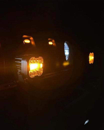 Par de Luces LED Blancas XP-Ultra de 3 pulgadas con Ambar 96W 6 modos Auxbeam
