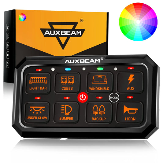 Panel de interruptores de 8 botones, RA80 XL RGB, (tamaño XL), Auxbeam Switch Panel