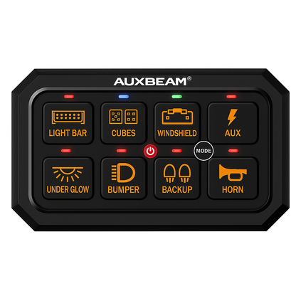 Panel de interruptores de 8 botones, RA80 XL RGB, (tamaño XL), Auxbeam Switch Panel
