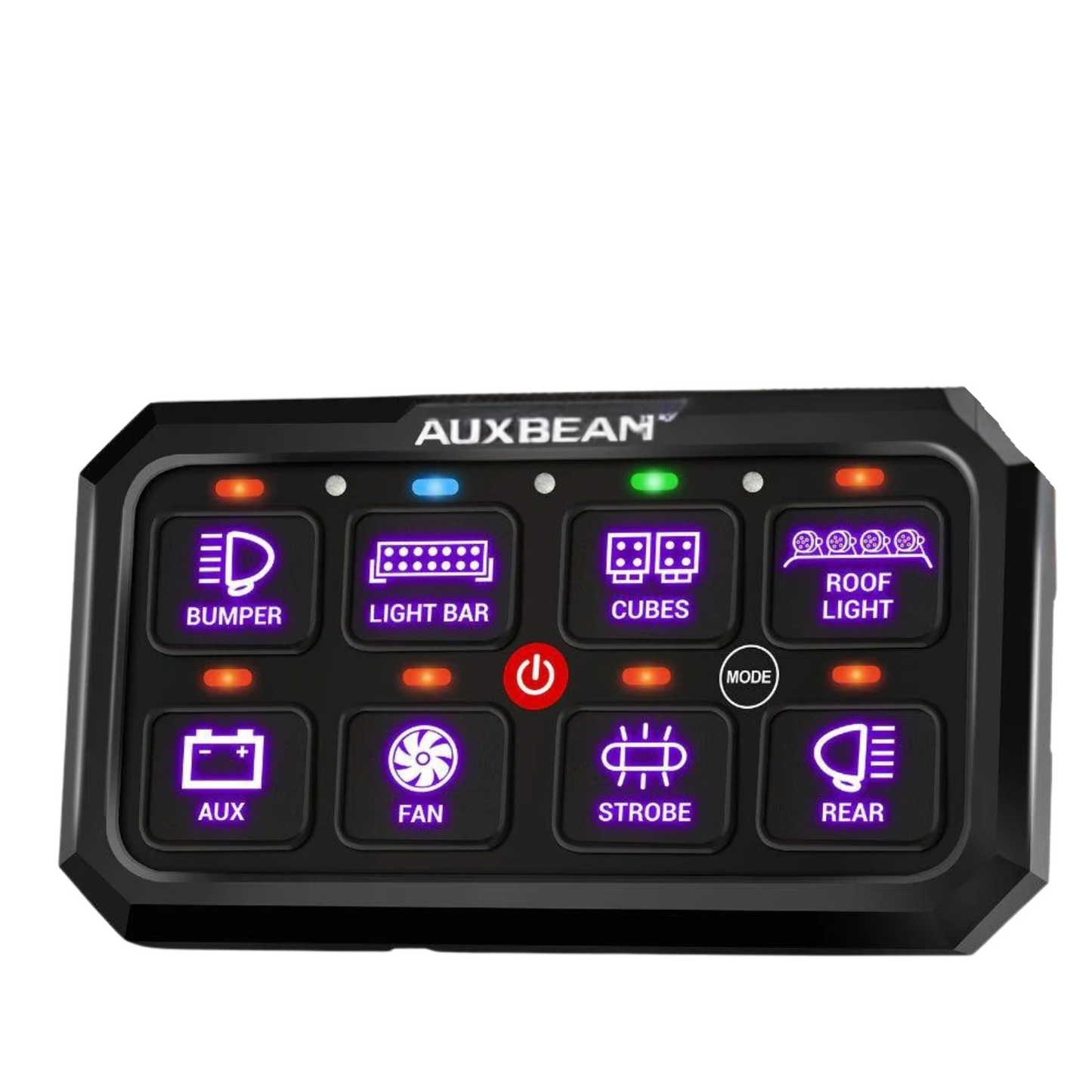 Panel de interruptores (grande) de 8 botones RB80 XL Serie RGB Auxbeam Switch Panel