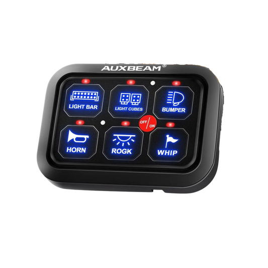 Panel de interruptores BC60 6 GANG LED Azul Auxbeam Switch Panel