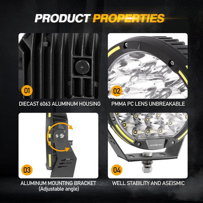 Par de Luces LED 360-PRO de 9 pulgadas 270W Auxbeam