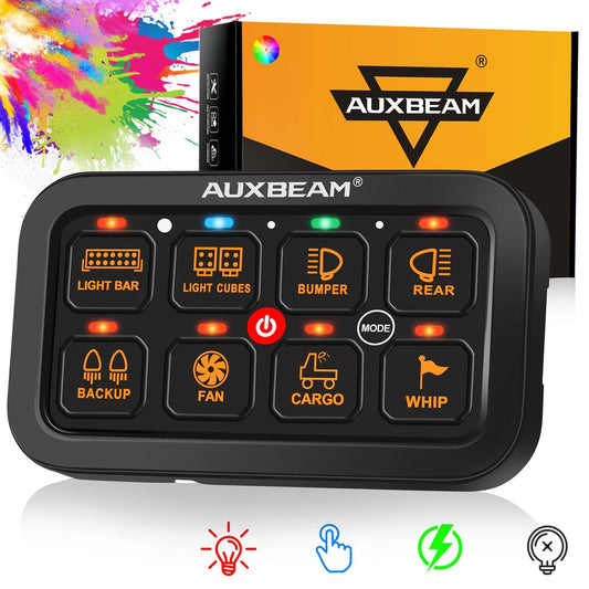 Panel de interruptores de 8 botones RA80 RGB Auxbeam Switch Panel